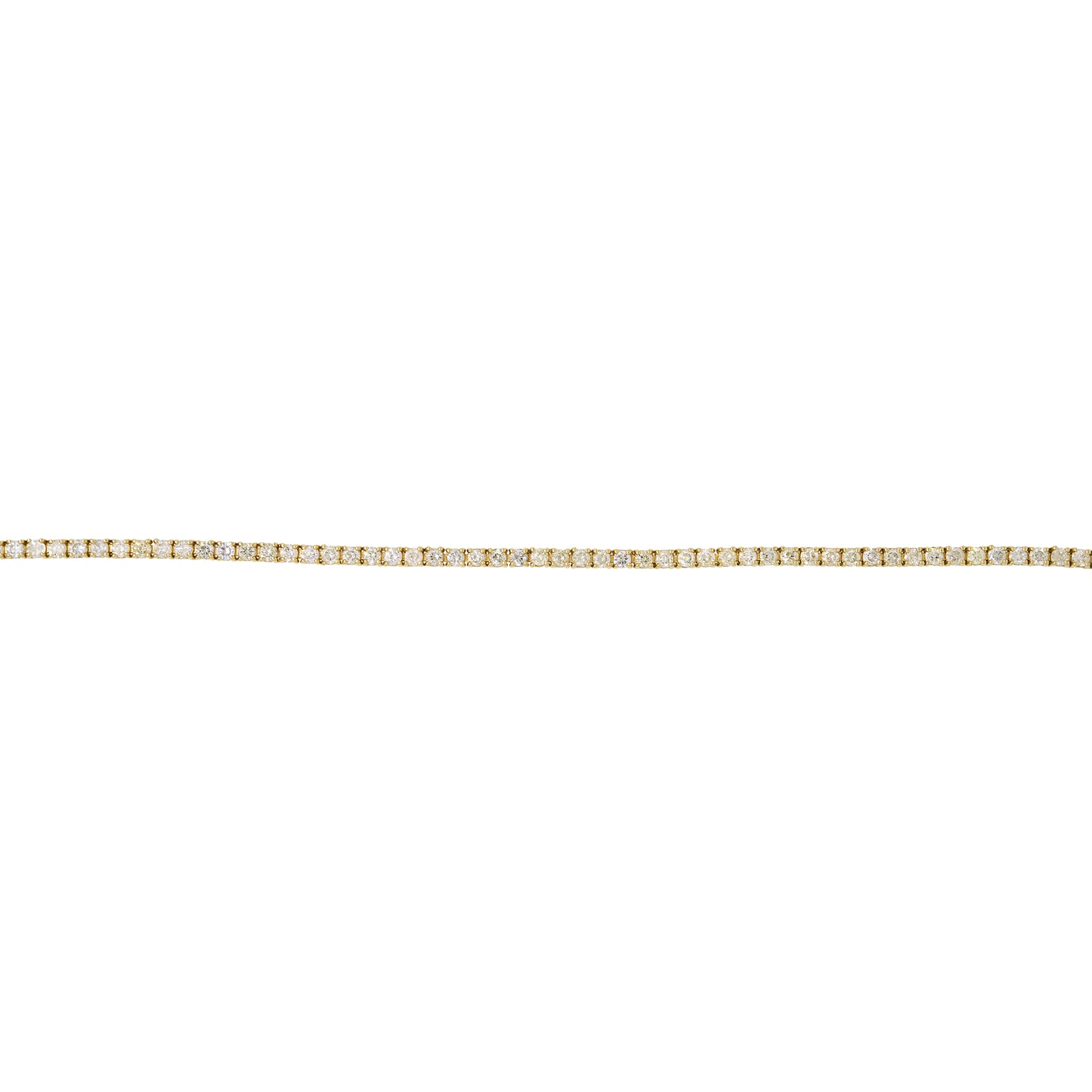14k Yellow Gold Natural 2.53 Carat Round Brilliant Diamond Tennis Bracelet
