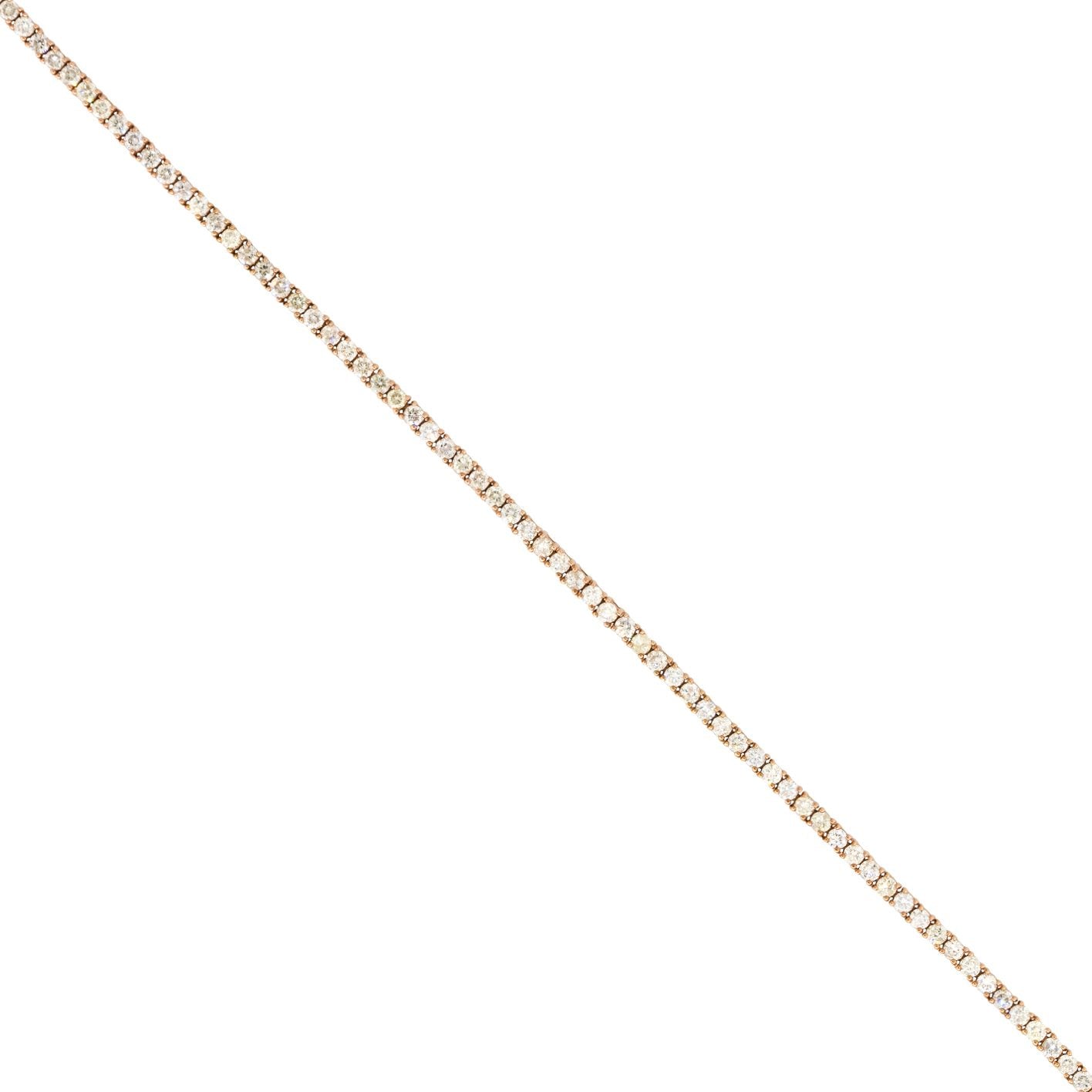 14k Rose Gold 2.66ctw Round Brilliant Diamond Tennis Bracelet