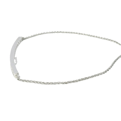 14K White Gold Natural 0.25 Carats Diamond Bar Adjustable Bracelet