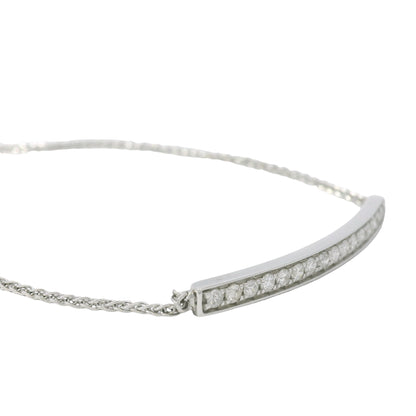14K White Gold Natural 0.25 Carats Diamond Bar Adjustable Bracelet