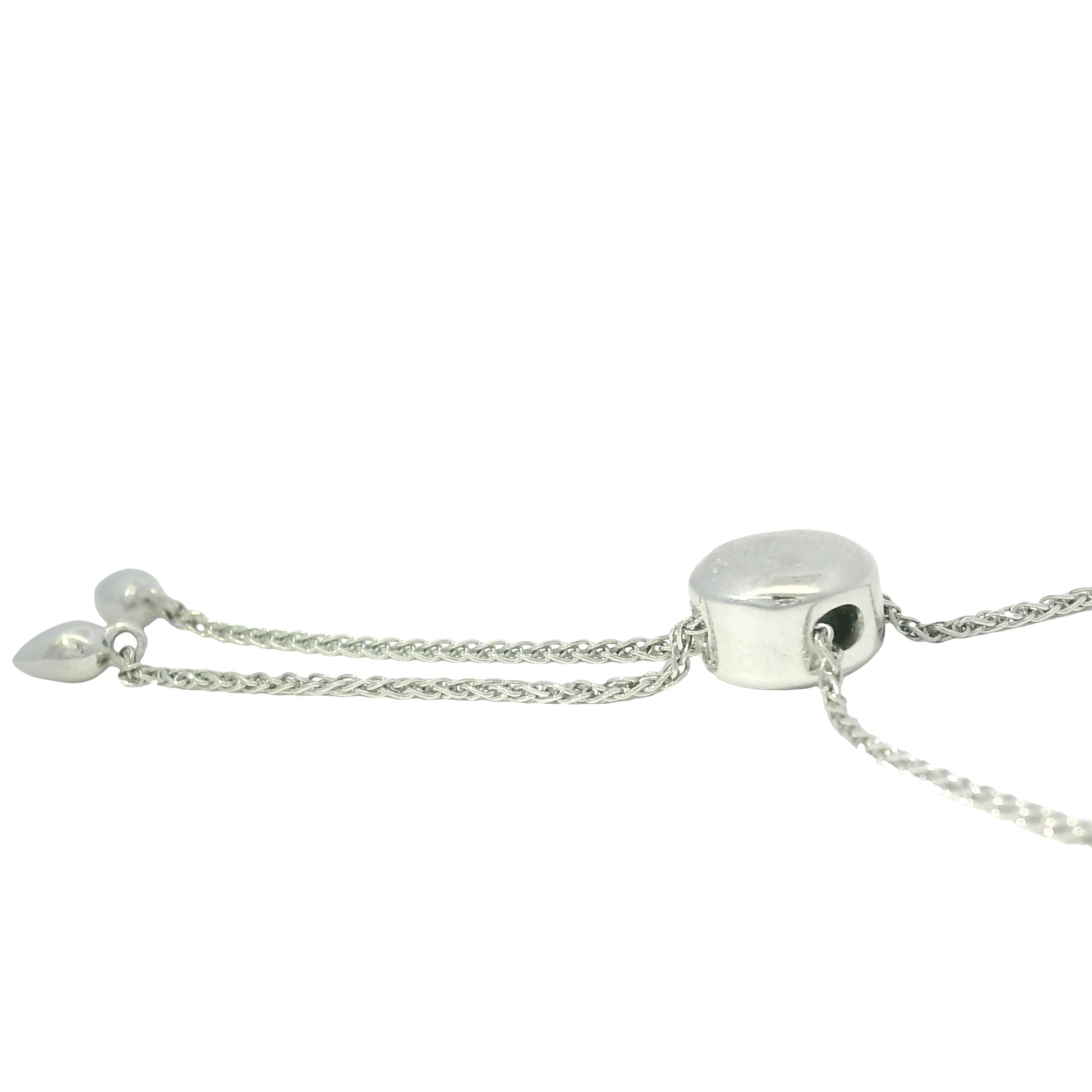 14K White Gold Natural 0.25 Carats Diamond Bar Adjustable Bracelet