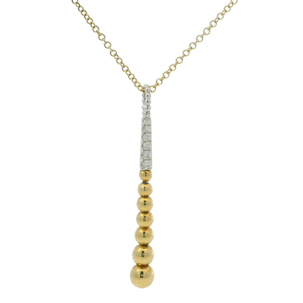 Gabriel & Co. 14K Two-Tone Gold Diamond Pave Bujukan Bead Y Necklace