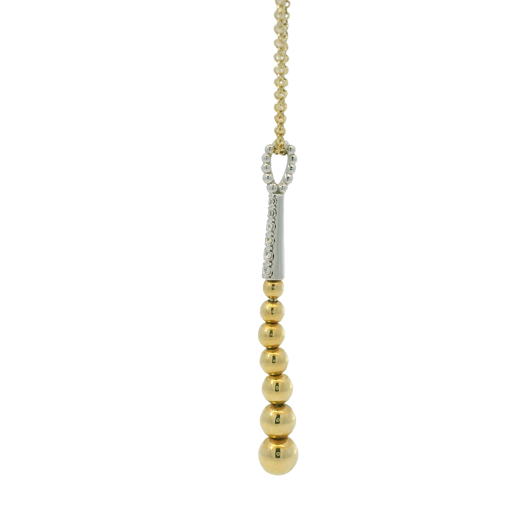 Gabriel & Co. 14K Two-Tone Gold Diamond Pave Bujukan Bead Y Necklace