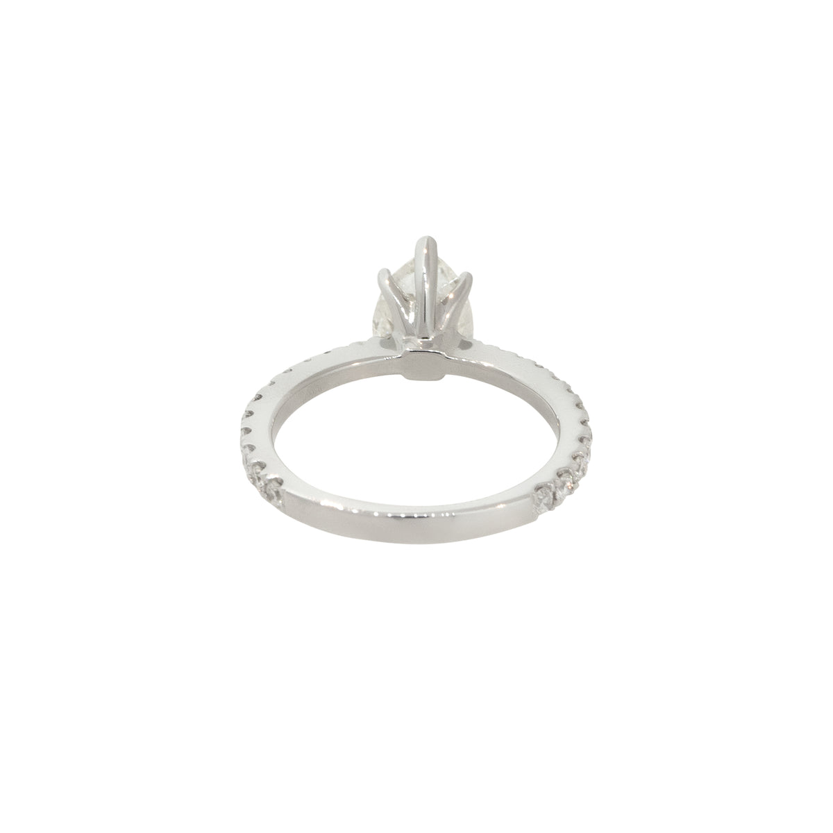 HRD Certified 18k White Gold 1.71ctw Pear Shaped Diamond Engagement Ring