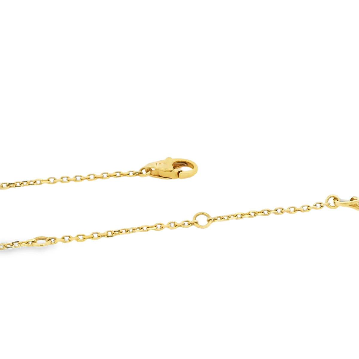 14k Yellow Gold Natural Diamond Pave Triangle Pendant Necklace — product photo 5
