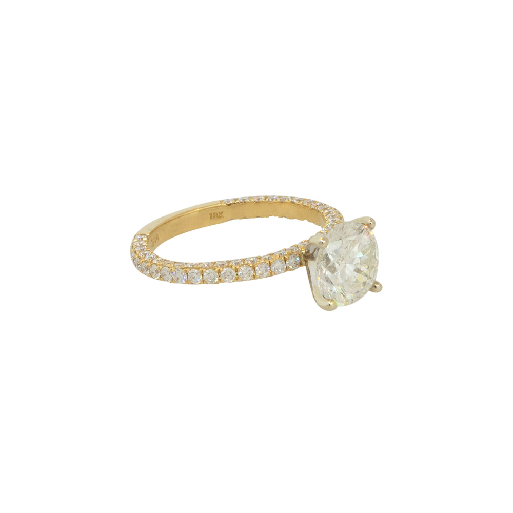 18k Yellow Gold 3.19ctw Diamond Solitaire Engagement Ring