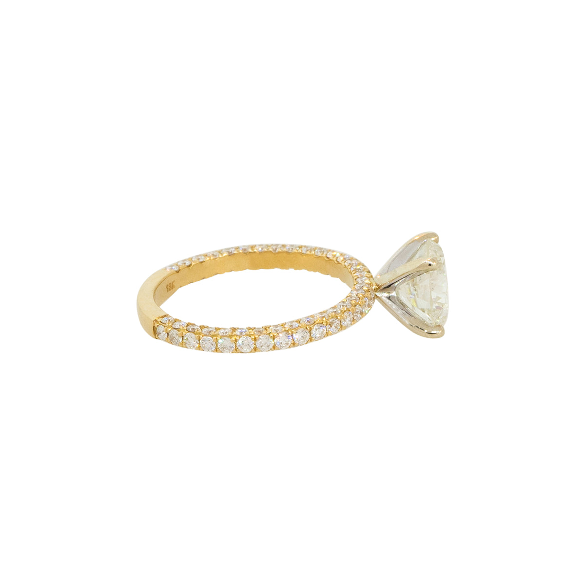 18k Yellow Gold 3.19ctw Diamond Solitaire Engagement Ring