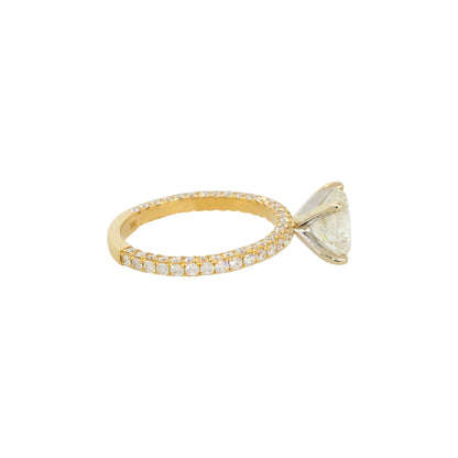 18k Yellow Gold 3.19ctw Diamond Solitaire Engagement Ring