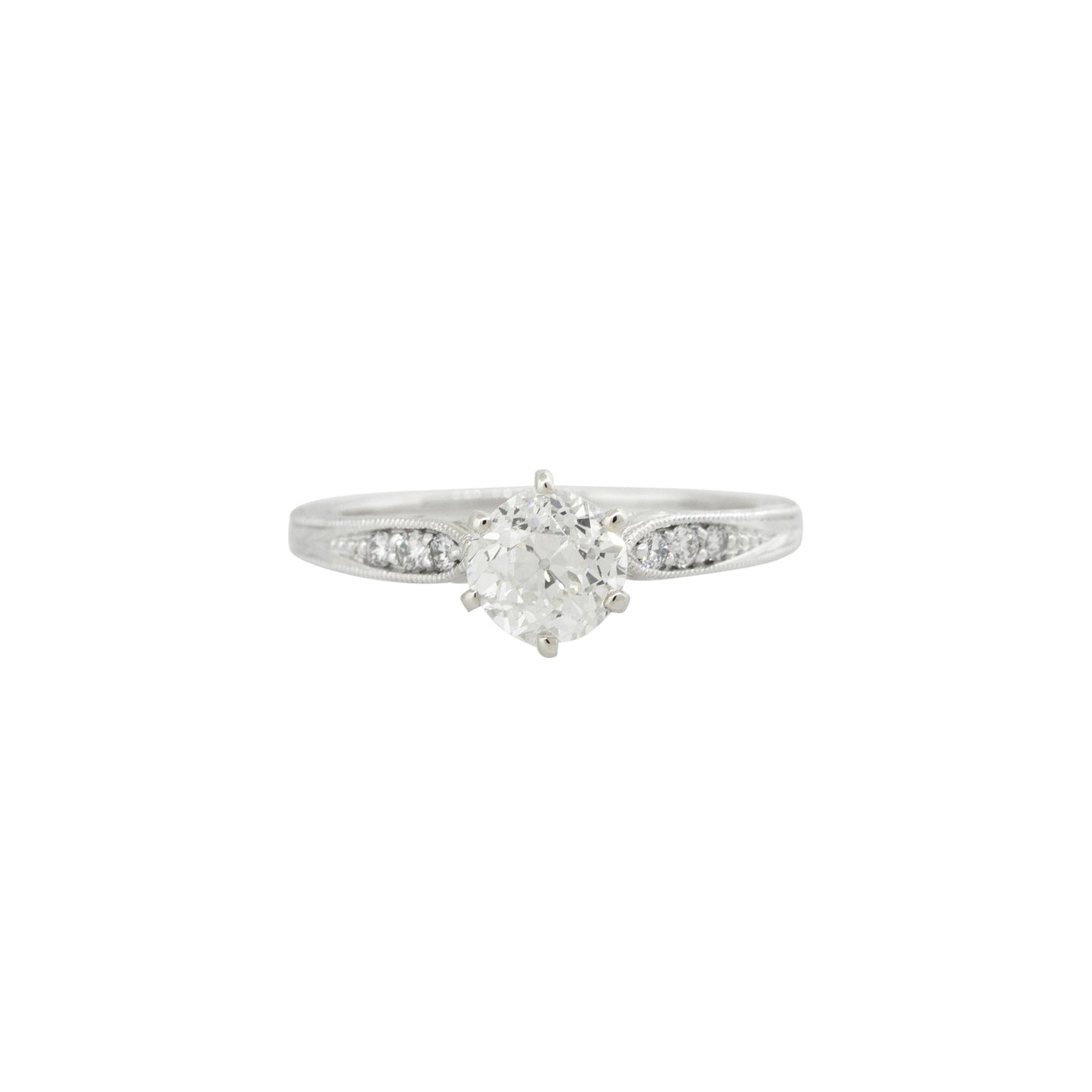 14k White Gold 1.10ctw Old European Cut Diamond Engagement Ring