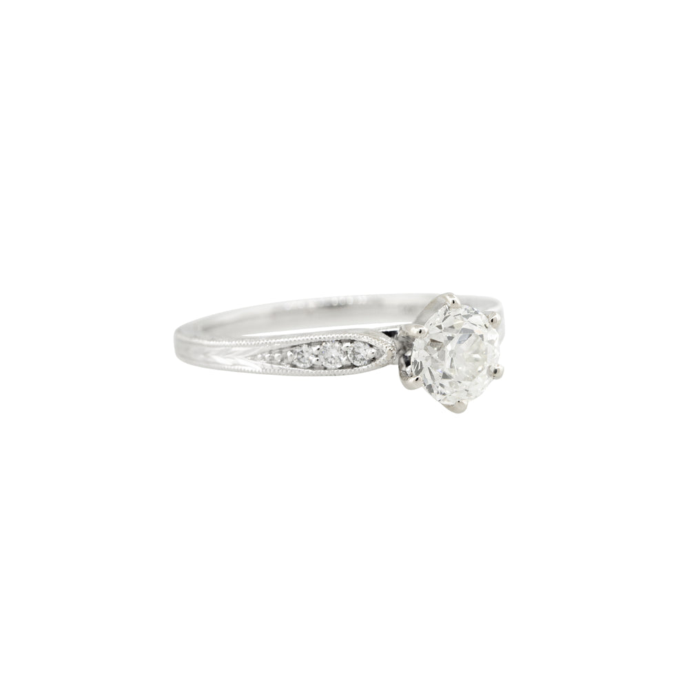 14k White Gold 1.10ctw Old European Cut Diamond Engagement Ring