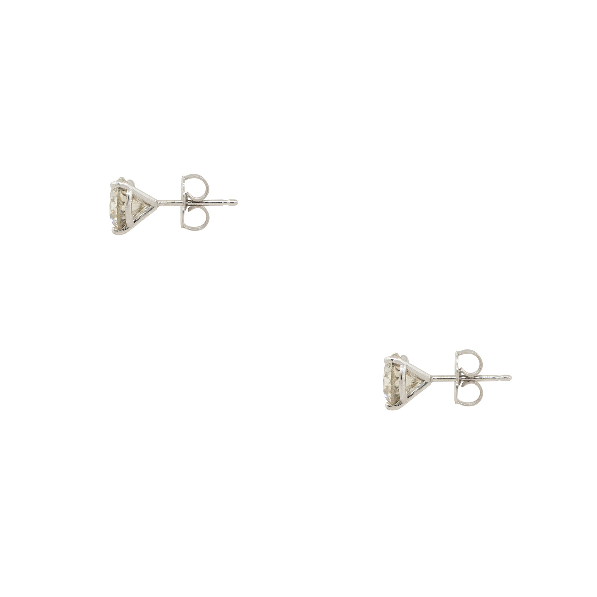 14k White Gold 2.02ctw Round Diamond Stud Earrings
