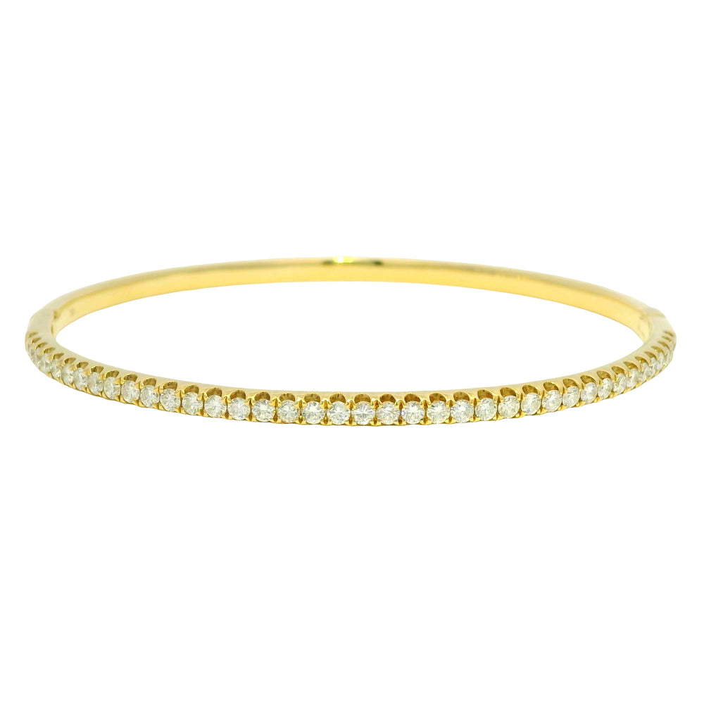 18k Yellow Gold Natural 1.0 Carat Diamond Bangle Bracelet — product photo 1