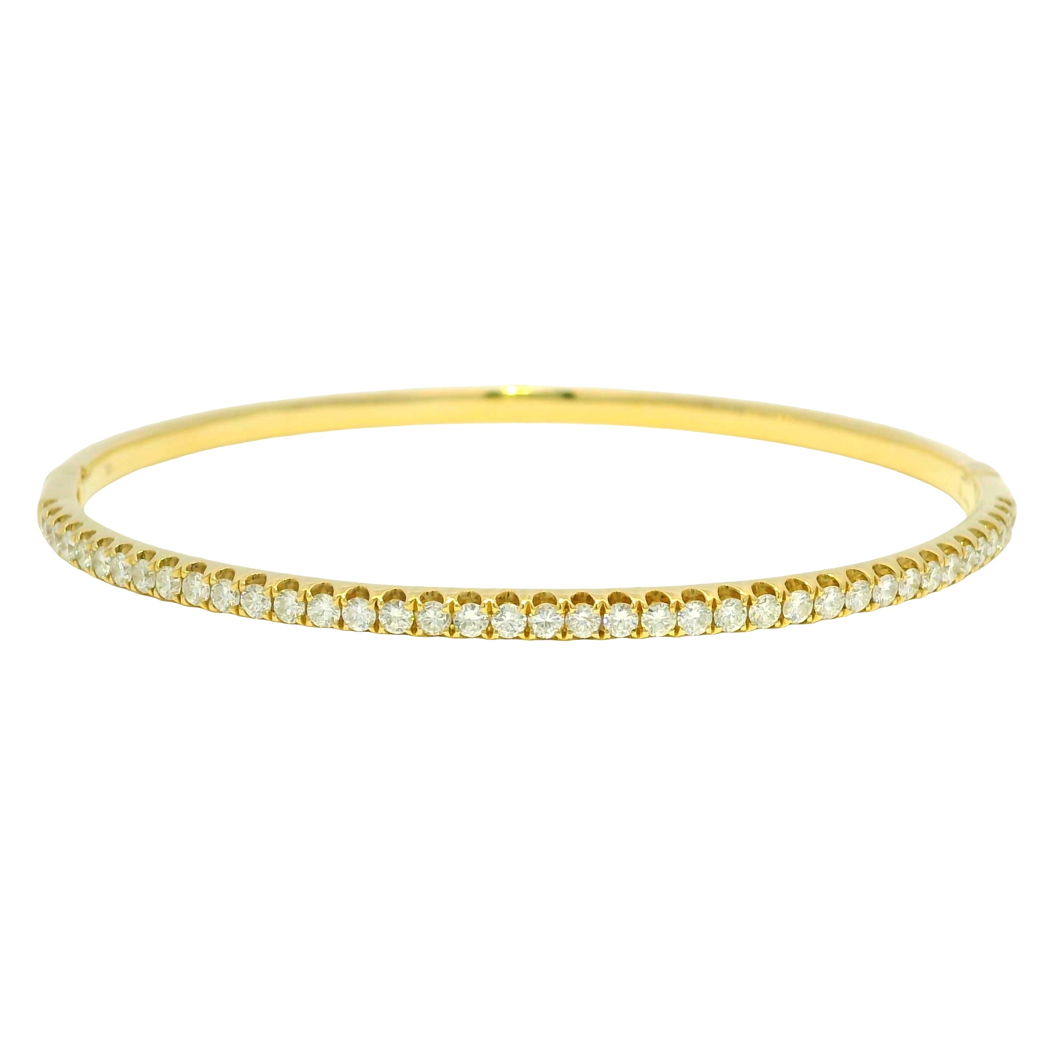 18k Yellow Gold Natural 1.0 Carat Diamond Bangle Bracelet