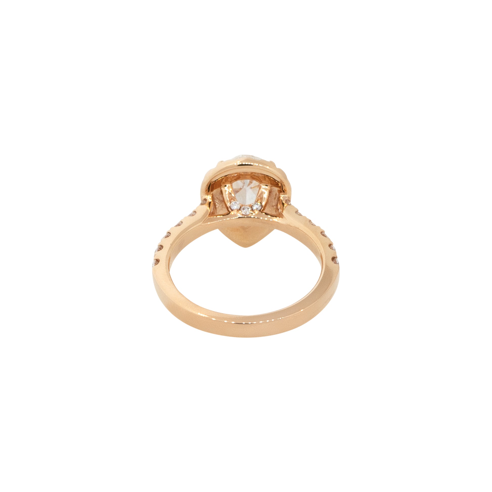 GIA Certified 18k Rose Gold 1.94ctw Pear Shaped Diamond Engagement Ring