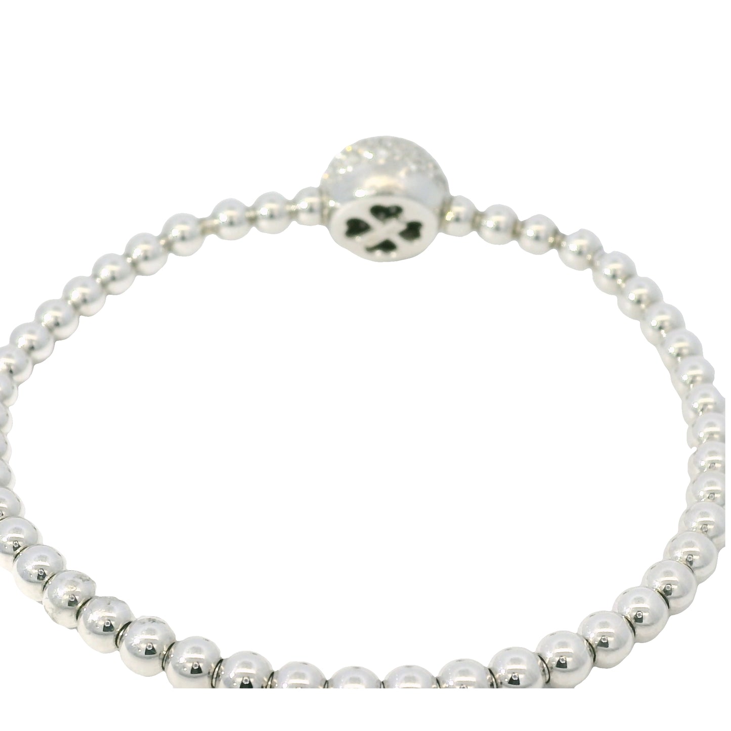 18K White Gold Natural 0.83 Carats Diamond Flexible Ball Bangel Bracelet 