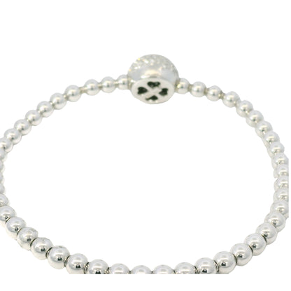 18K White Gold Natural 0.83 Carats Diamond Flexible Ball Bangel Bracelet 