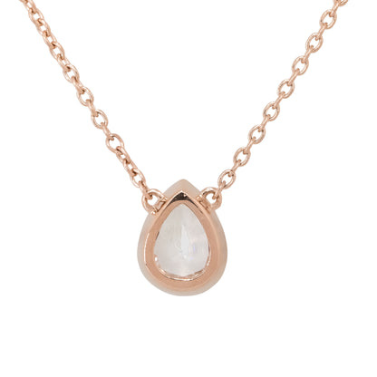 14k Rose Gold 0.95ctw Pear Shape Diamond Pendant Necklace