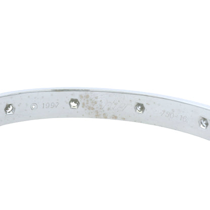 Cartier LOVE 18k White Gold Classic Model 10 Diamond Size 16 Bangle Bracelet