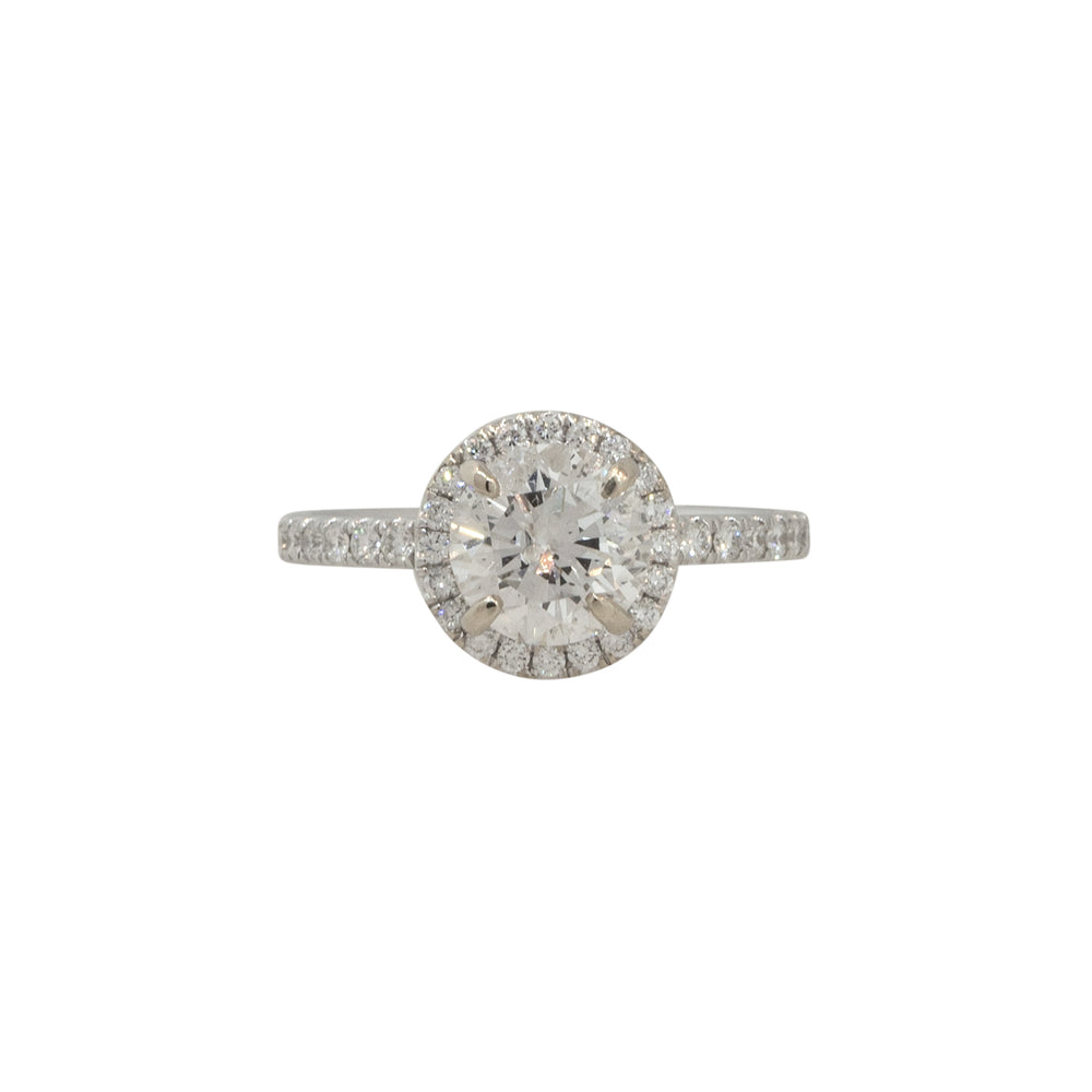 18k White Gold 2.56ctw Round Brilliant Diamond Halo Engagement Ring