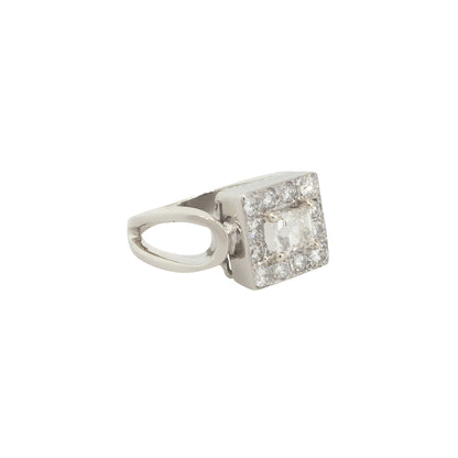 GIA Certified Platinum 1.61ctw Asscher Cut Diamond Engagement Ring