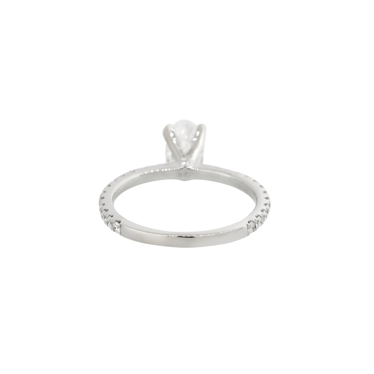 GIA Certified 18k White Gold 1.12ctw Oval Brilliant Diamond Engagement Ring