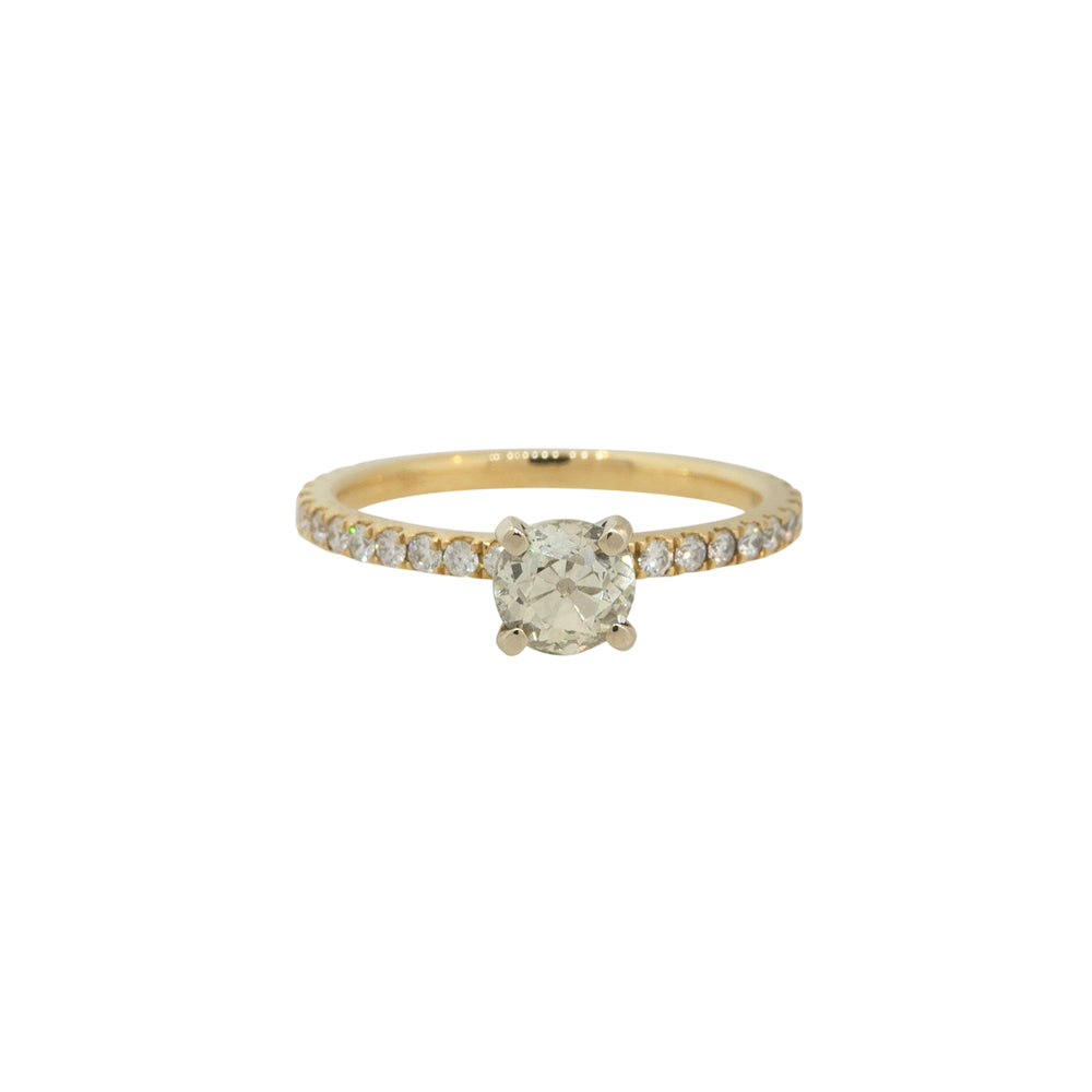 18k Yellow Gold 1.29ctw Old Cut Diamond Engagement Ring
