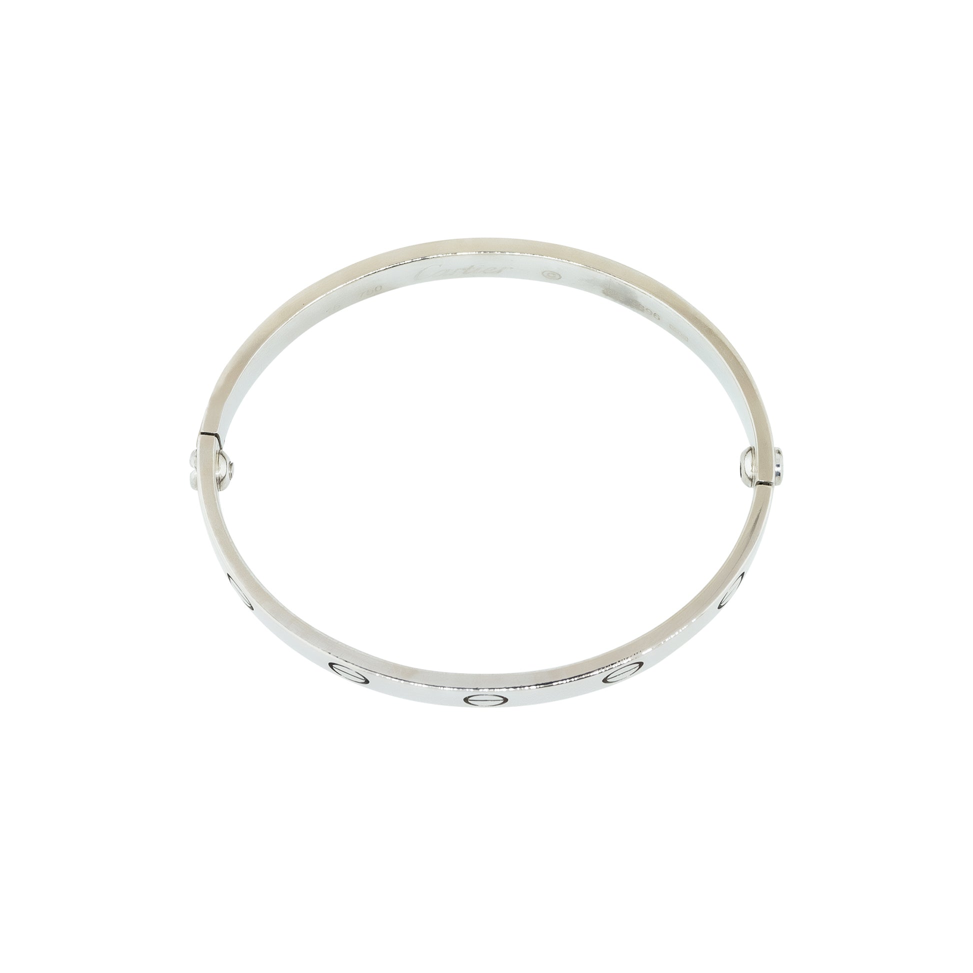 Cartier LOVE 18k White Gold Size 16 Bangle Bracelet
