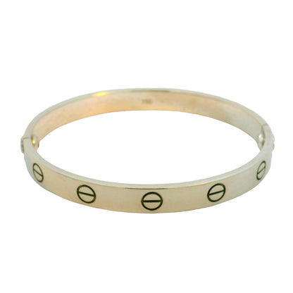 Cartier LOVE 18k White Gold Size 16 Bangle Bracelet