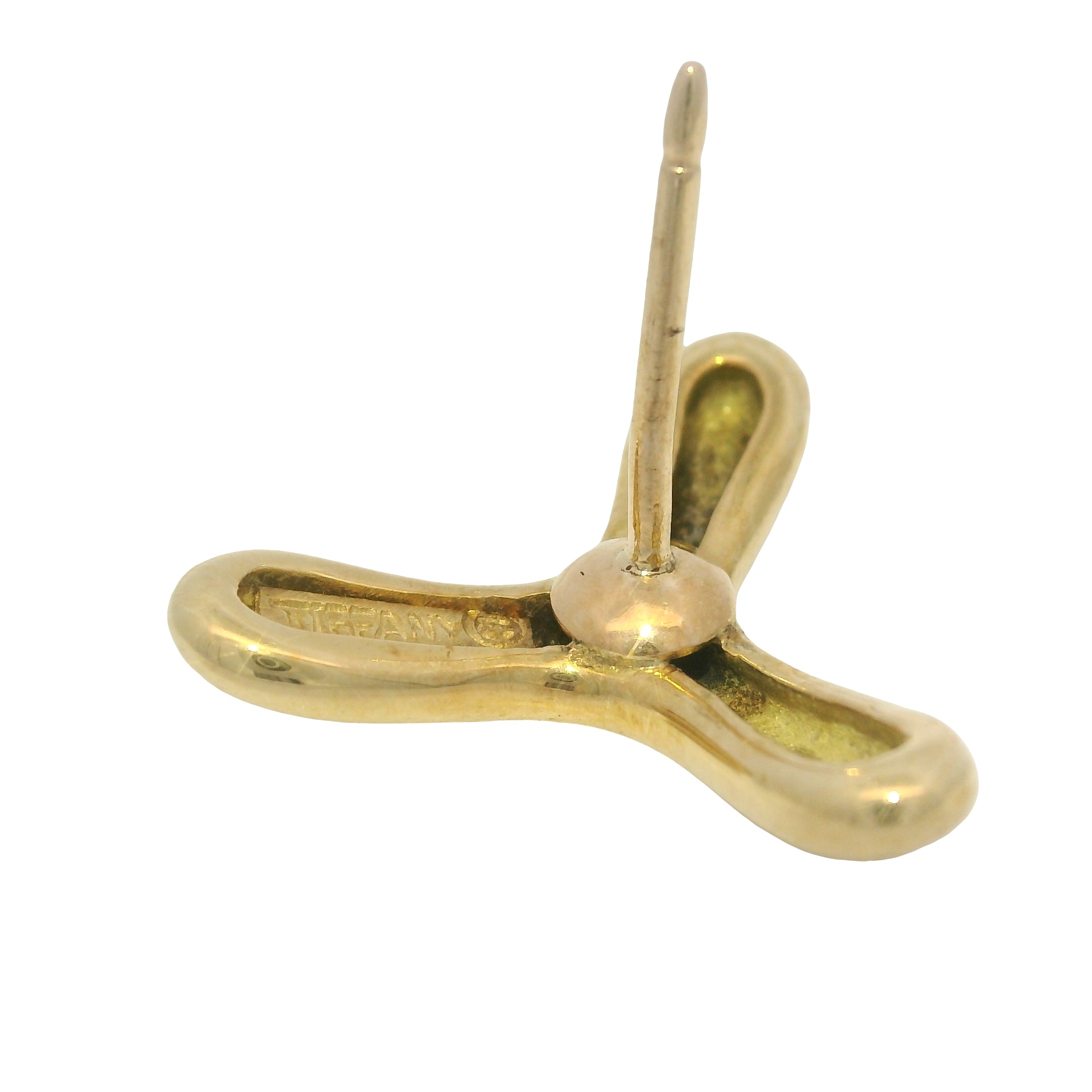 Tiffany & Co 18k Yellow Gold 3 Sided Earrings