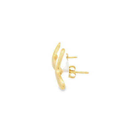 Tiffany & Co 18k Yellow Gold 3 Sided Earrings