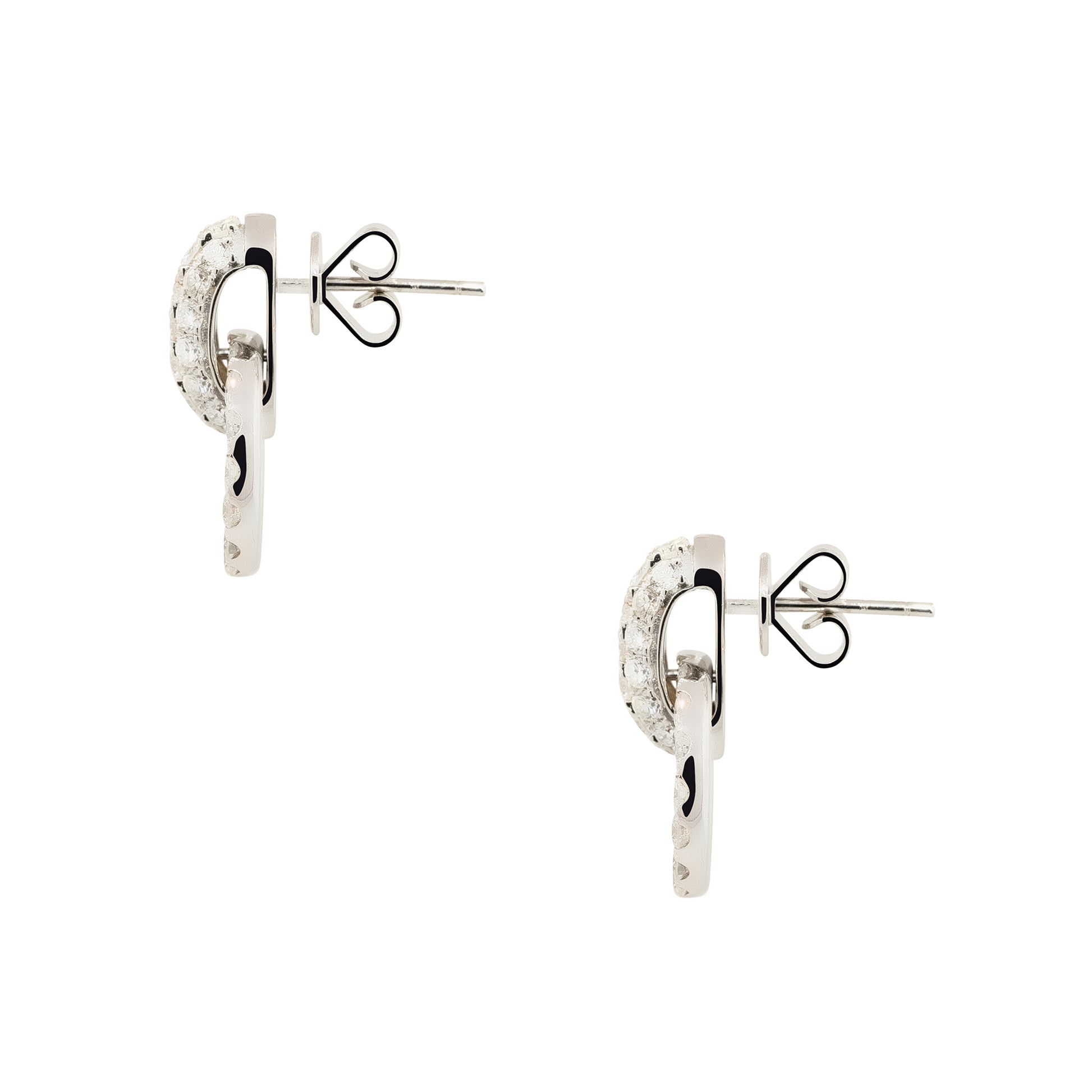 18k White Gold 1.93ctw Diamond Circle Drop Earrings