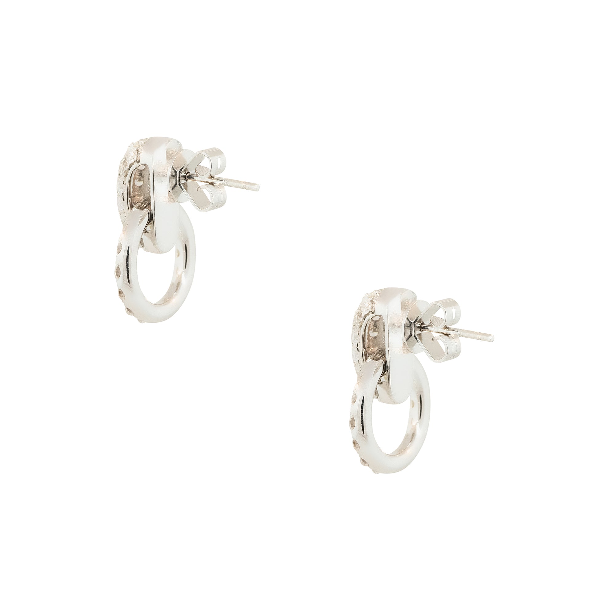 18k White Gold 1.93ctw Diamond Circle Drop Earrings