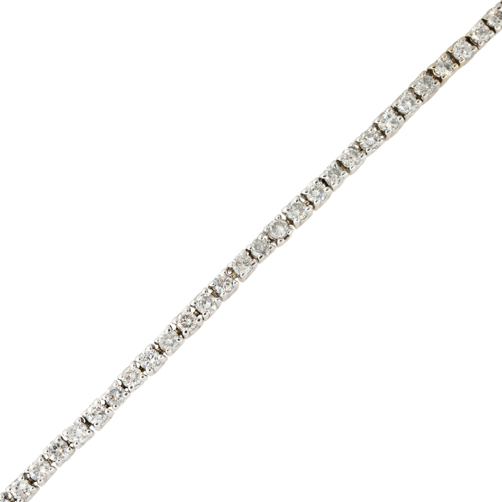 14k White Gold 4.0ctw Round Brilliant Diamond Tennis Bracelet