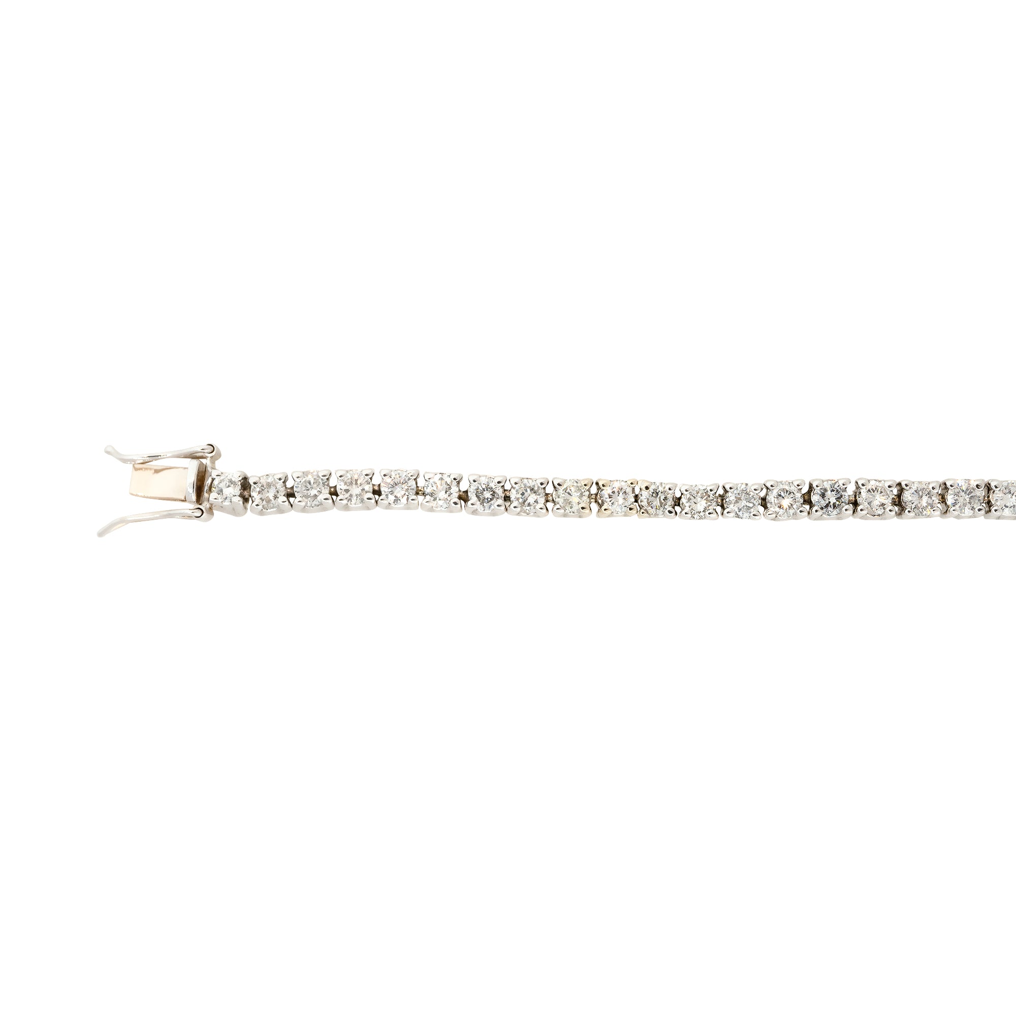 14k White Gold 4.0ctw Round Brilliant Diamond Tennis Bracelet