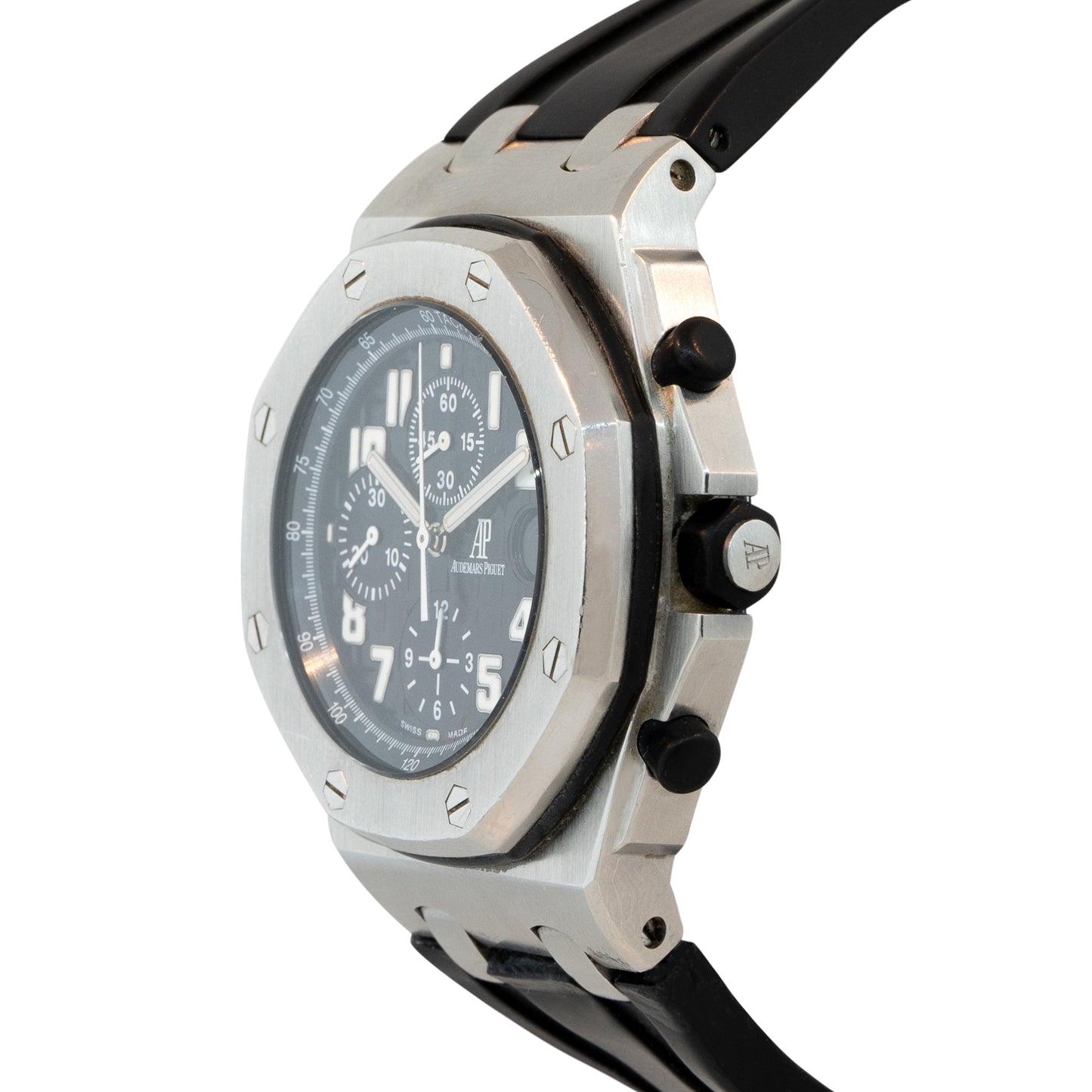 Audemars Piguet Royal Oak Stainless Steel Black Tapestry Dial Watch