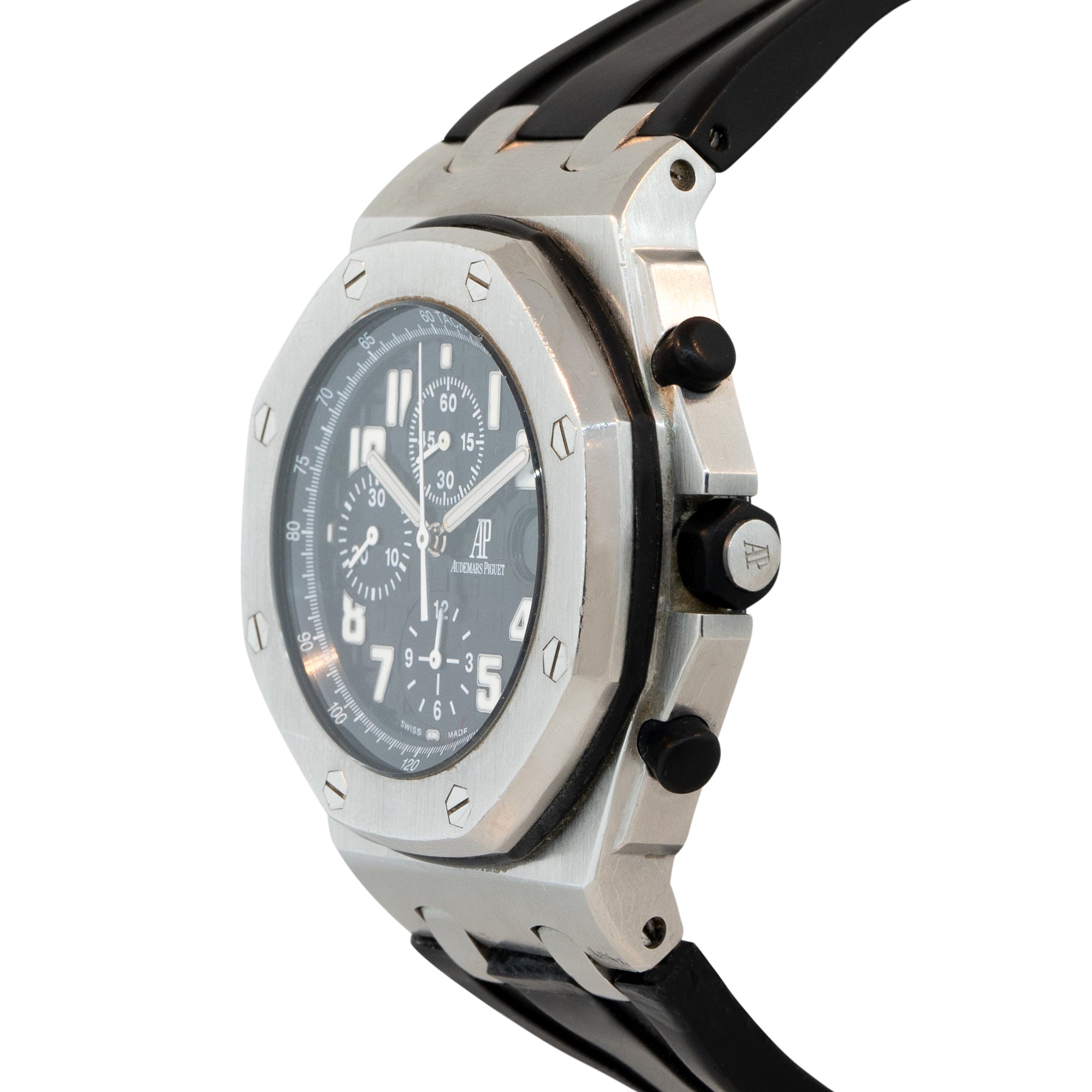 Audemars Piguet Royal Oak Stainless Steel Black Tapestry Dial Watch