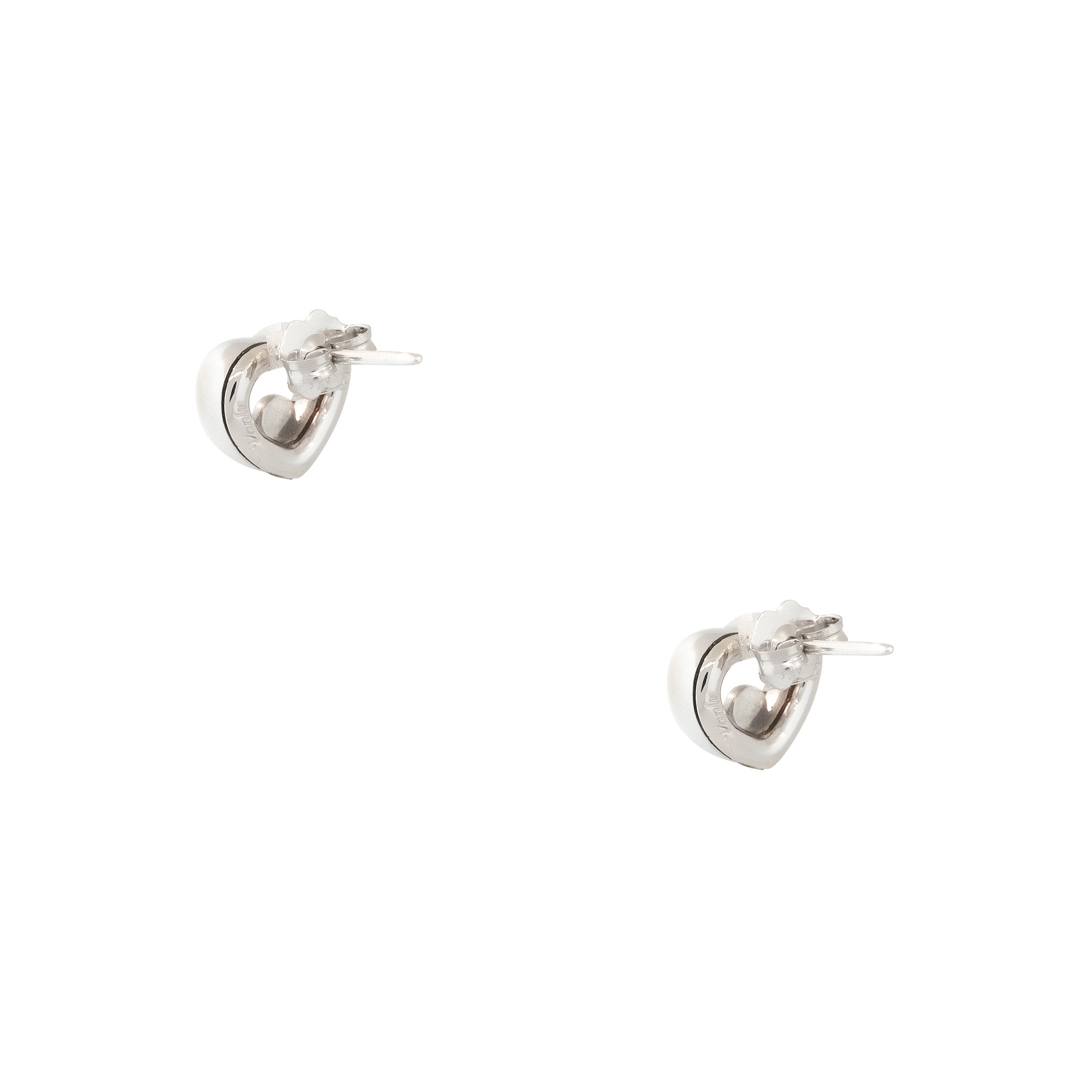 18k White Gold 0.05ctw Floating Diamond Heart Shaped Earrings