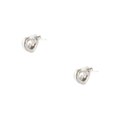 18k White Gold 0.05ctw Floating Diamond Heart Shaped Earrings