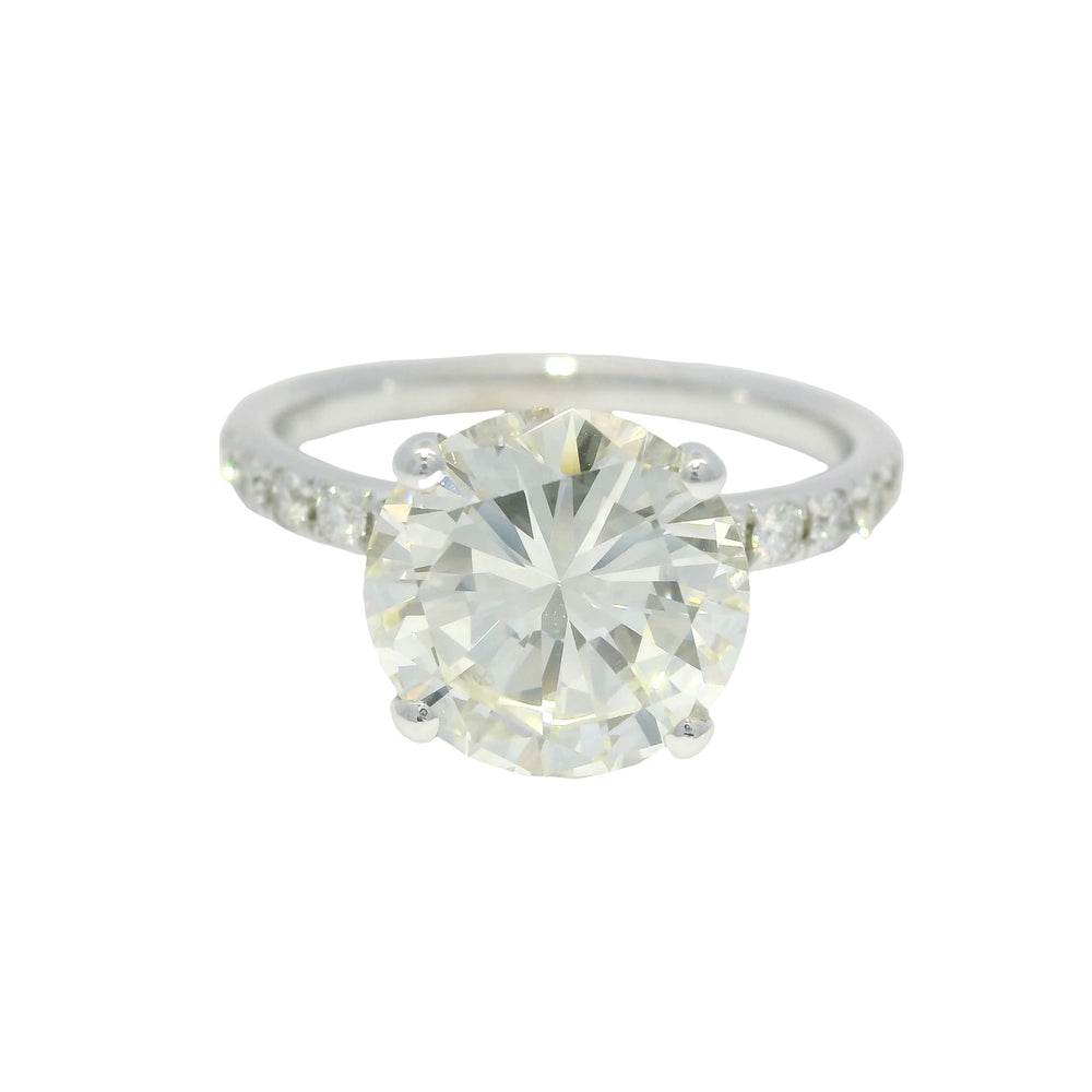 GIA 18k White Gold Natural 3.06 Carat Round Brilliant Diamond Engagement Ring — product photo 1