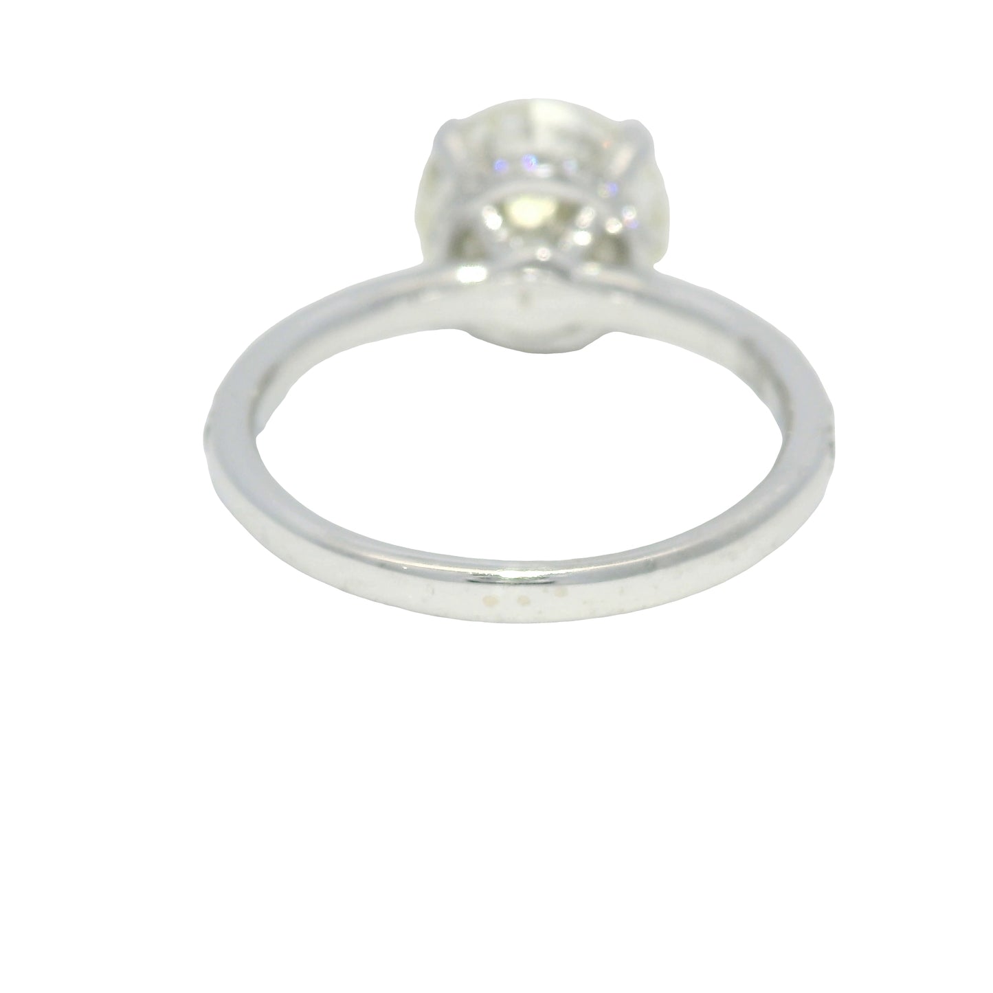 GIA 18k White Gold Natural 3.06 Carat Round Brilliant Diamond Engagement Ring