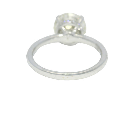 GIA 18k White Gold Natural 3.06 Carat Round Brilliant Diamond Engagement Ring