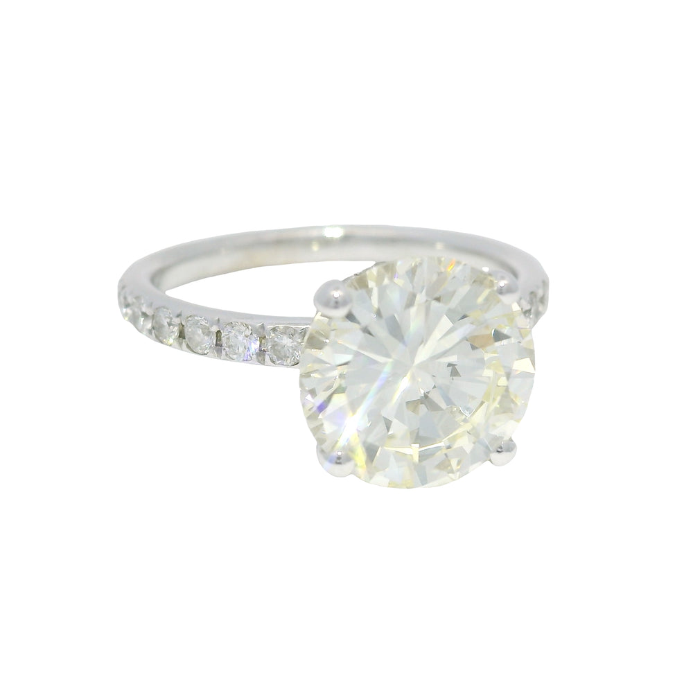 GIA 18k White Gold Natural 3.06 Carat Round Brilliant Diamond Engagement Ring — product photo 2