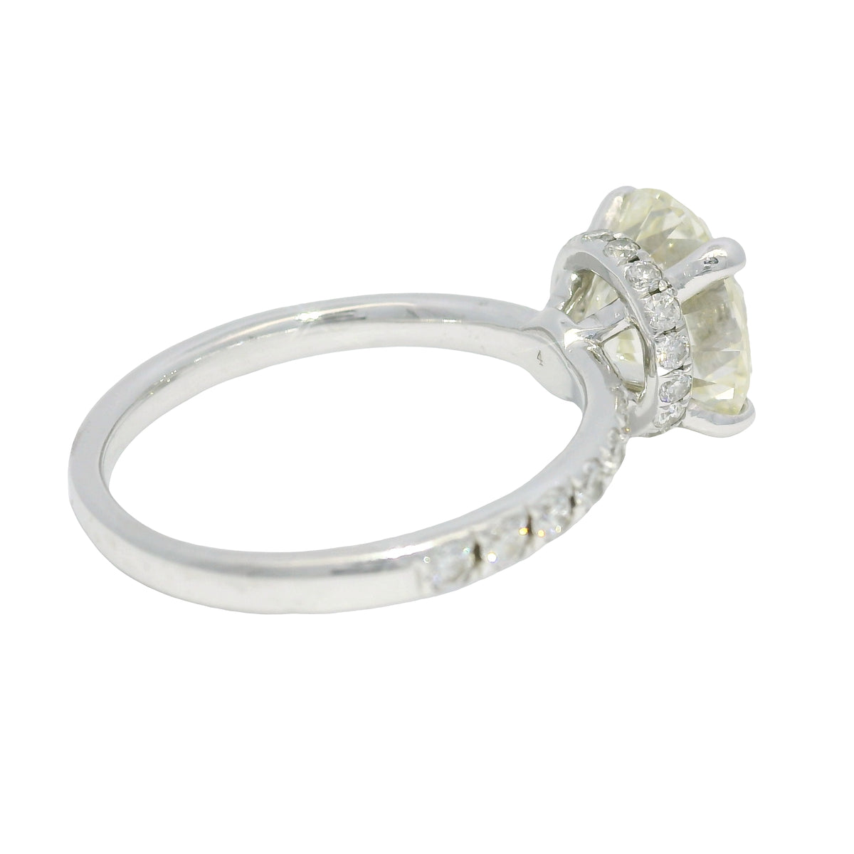 GIA 18k White Gold Natural 3.06 Carat Round Brilliant Diamond Engagement Ring — product photo 9