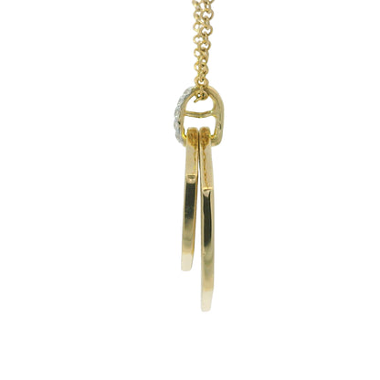 Gabriel & Co. 14K Yellow Gold Diamond Bail Hexagon Pendant Necklace