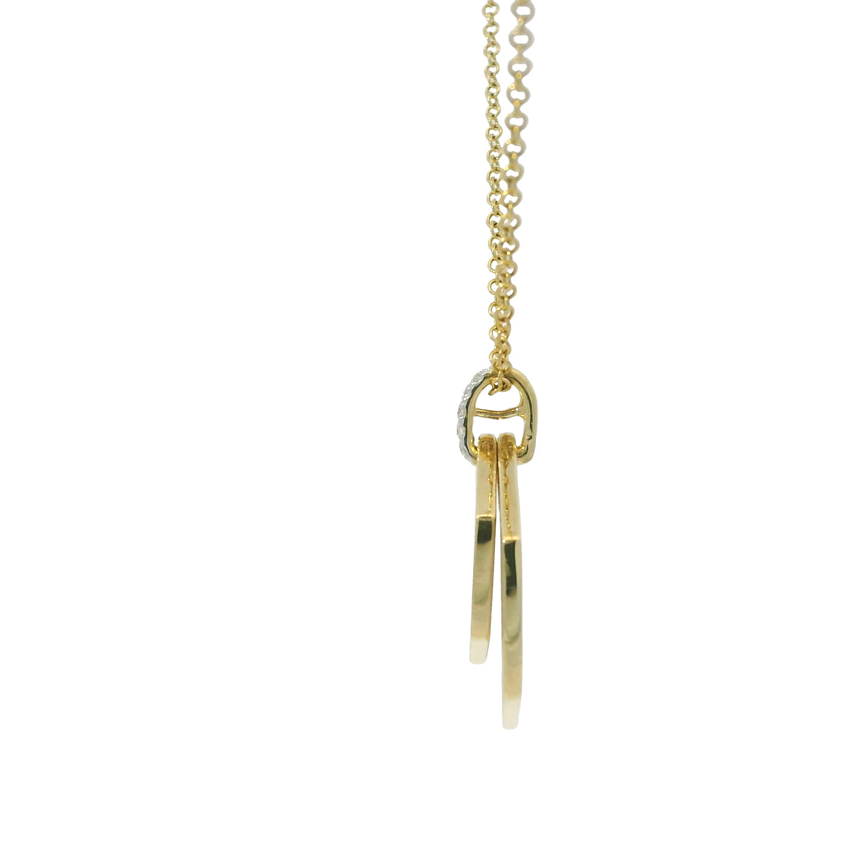 Gabriel & Co. 14K Yellow Gold Diamond Bail Hexagon Pendant Necklace