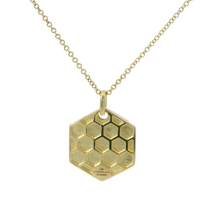 Gabriel & Co. 14K Yellow Gold Diamond Bail Hexagon Pendant Necklace