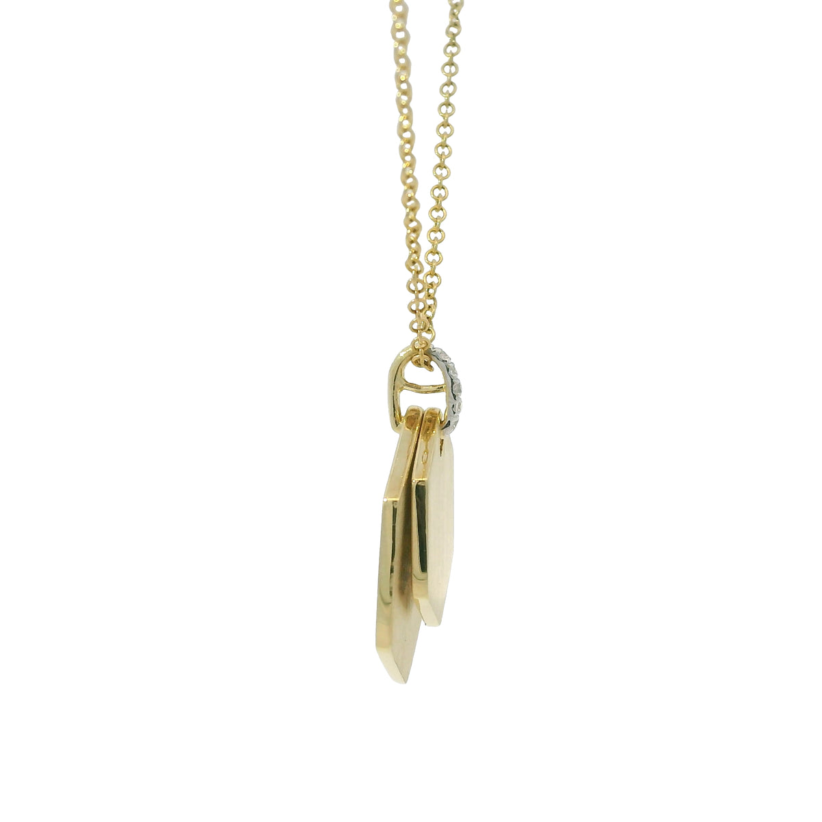 Gabriel & Co. 14K Yellow Gold Diamond Bail Hexagon Pendant Necklace