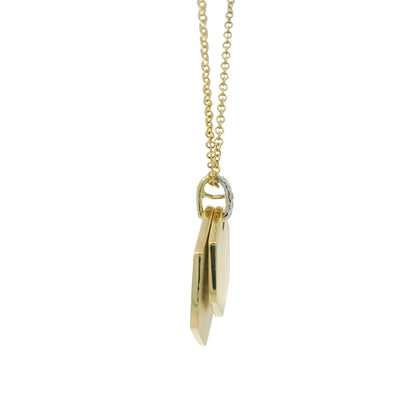 Gabriel & Co. 14K Yellow Gold Diamond Bail Hexagon Pendant Necklace