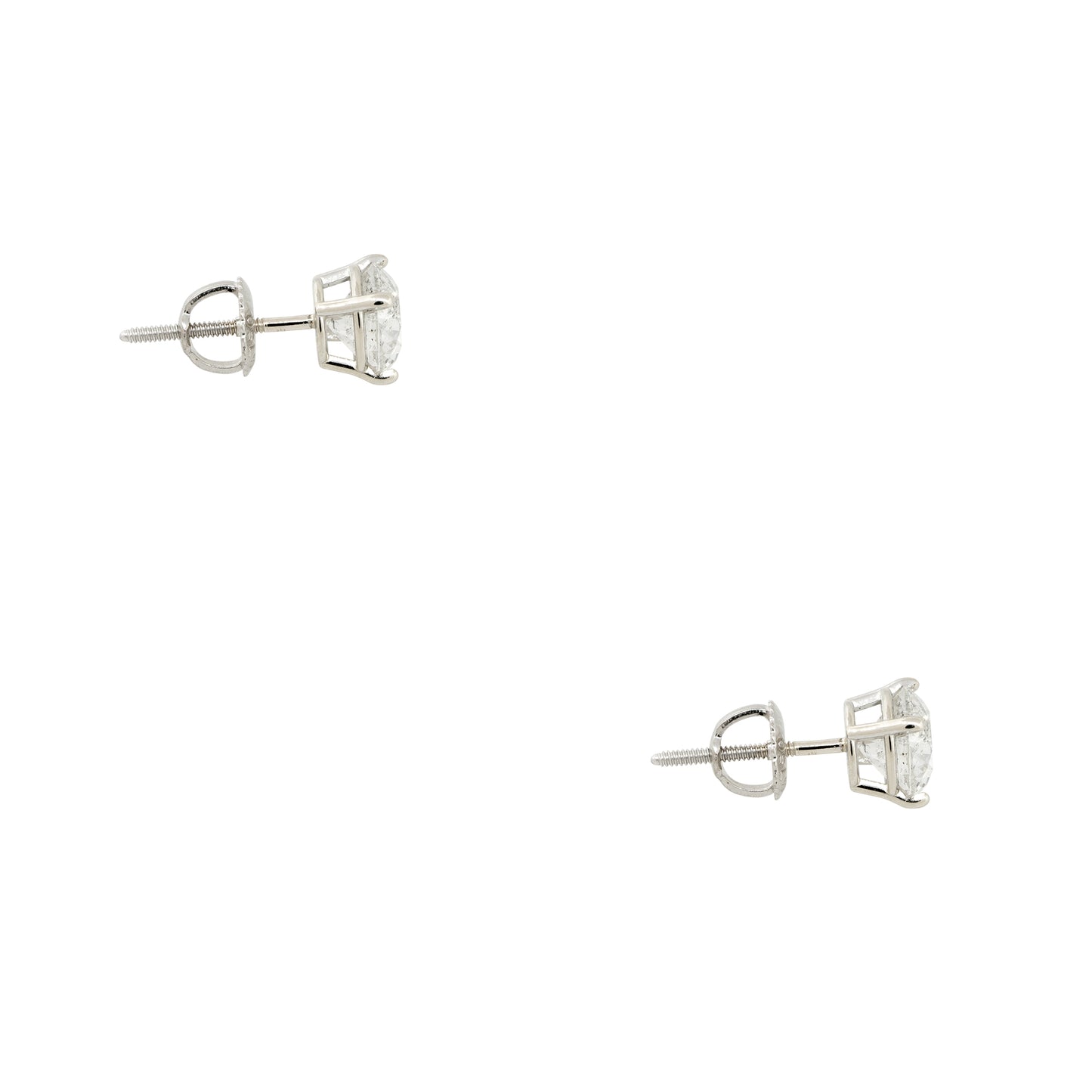 14k White Gold 2.35ctw Round Brilliant Diamond Stud Earrings