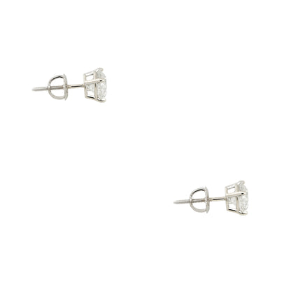 14k White Gold 2.35ctw Round Brilliant Diamond Stud Earrings